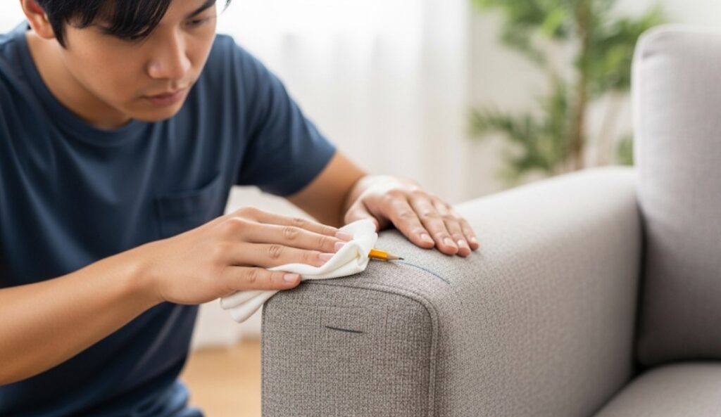 洗濯できない布についた鉛筆汚れの落とし方