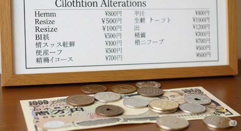 裾上げにかかる料金の相場
