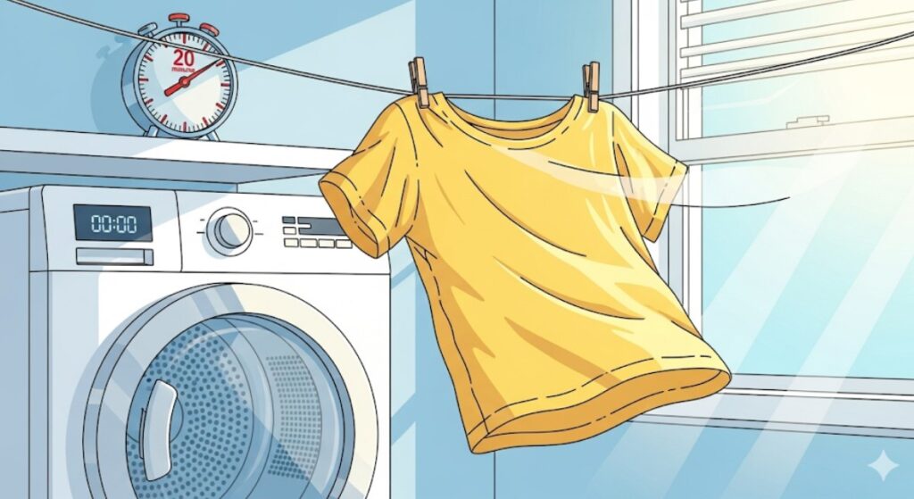 20分あればTシャツは乾く?