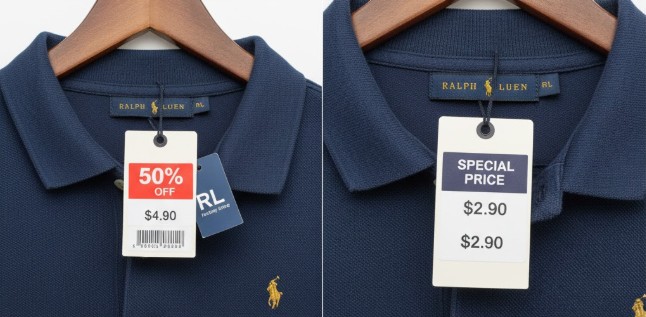 ラルフローレンは製品タグで判別する