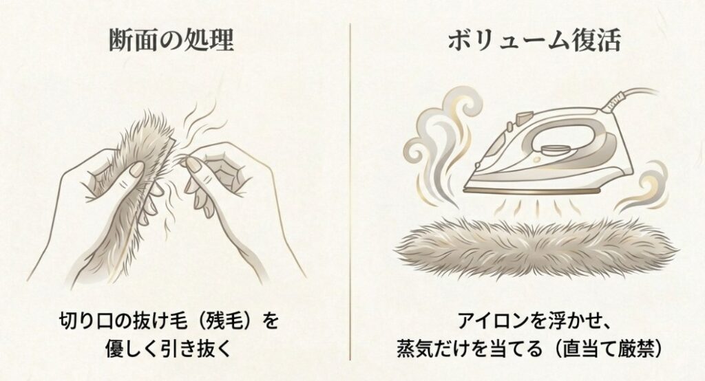 振る、つまむ、粘着クリーナー(コロコロ)を使う3つの除毛ステップ