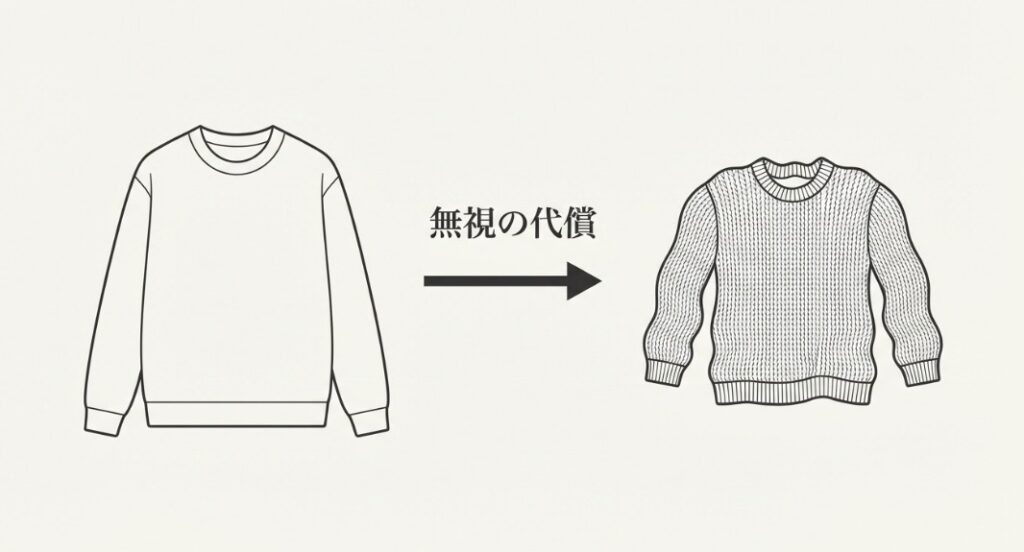 接着芯の剥離で起こる表面のブクつきと型崩れ