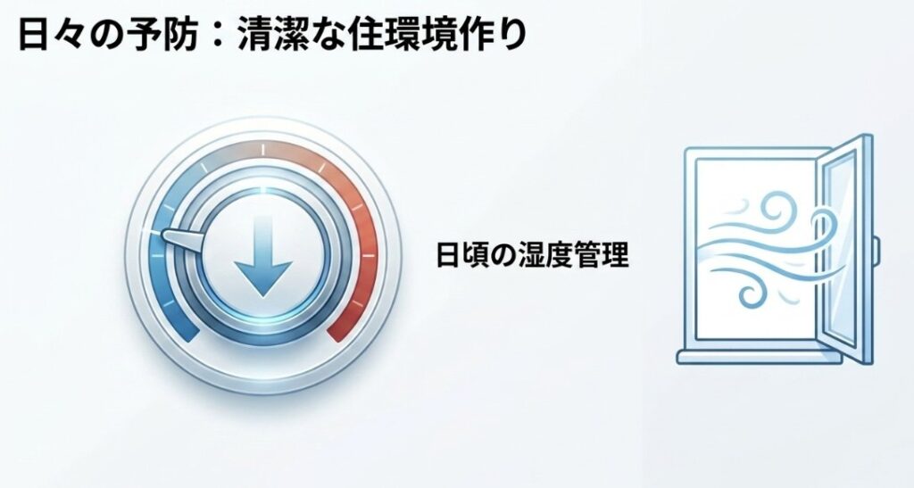 湿度を抑える環境管理