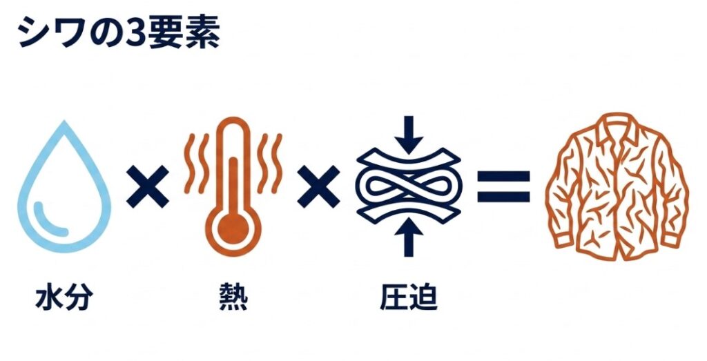 乾燥機のシワが発生する原因と仕組み